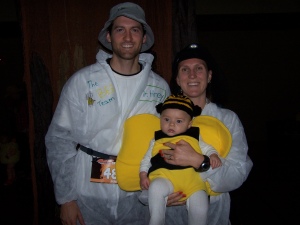 Cait, Alex and Oliver at a recent Halloween 5km race